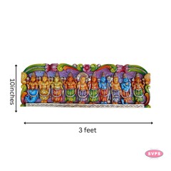 Wooden Carved Dasavatharam Multicolour Wall Hanging - 3 Feet