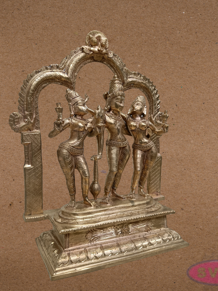 Panchalogham Perumal Sridevi Bhoodevi Idol – Antique Finish Home Décor