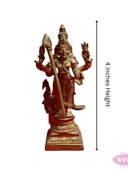 Handmade Panchalogam Murugar / Kumarar Karthikeyar Statue - 4 Inches