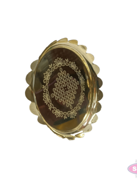 Brass Peacock Lotus Kolam Stand | Decorative Brass Lotus Stand for Pooja Room, Home Temple & Office | 5 Inch