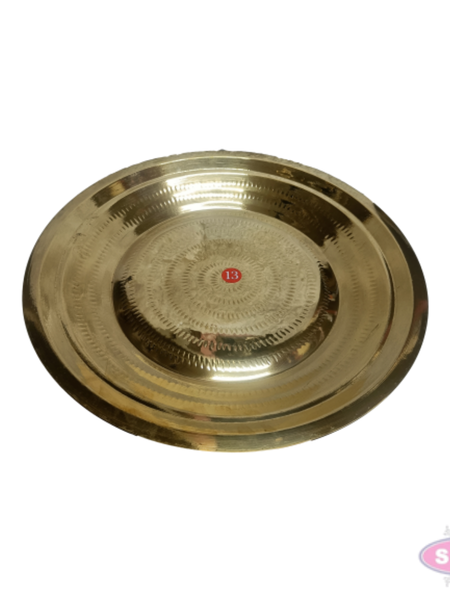 Brass Thambalam Plate – Traditional Round Brass Plate for Pooja, Aarti & Religious Ceremonies