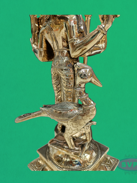 Panchaloham Lord Murugan Idol with Vel & Seval Kodi