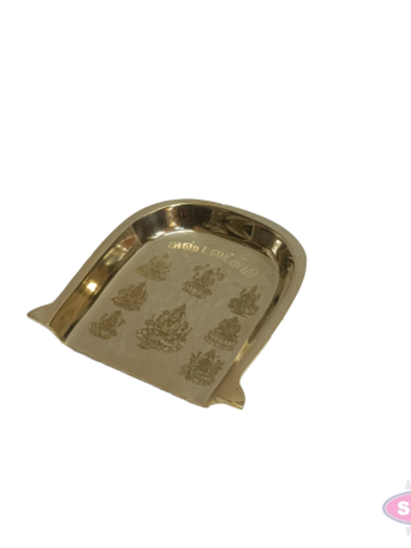 Brass Ashtalakshmi Mini Muram | Embossed Auspicious Pooja Tray for Daily Worship