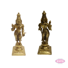 Brass Nalvar Statue Set | Appar, Sundarar, Manikkavasagar & Sambandar | Set of 4 Nayanmar Idols for Pooja Room