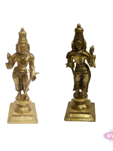 Brass Nalvar Statue Set | Appar, Sundarar, Manikkavasagar & Sambandar | Set of 4 Nayanmar Idols for Pooja Room
