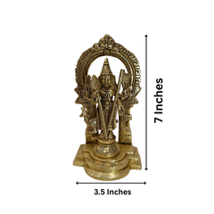 Brass Subramanya Swamy Idol – 7 Inch Home Temple Decor