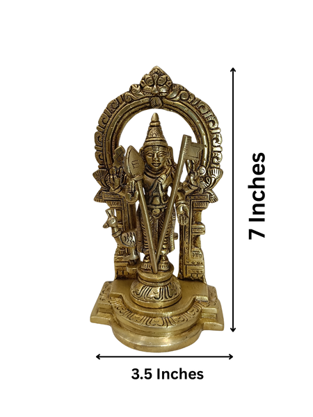 Brass Subramanya Swamy Idol – 7 Inch Home Temple Decor