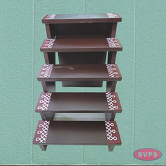 Wooden Step Deity Stand With Gap - 2 Variants