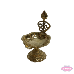 Brass Om Vel Deepam | Traditional Pooja Oil Lamp | Lord Murugan Vel Design | Brass Vilakku for Home Temple, Pooja & Festivals