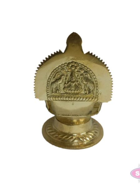 Brass Gaja Lakshmi Deepam / Vilakku – 5.5 Inch Traditional Goddess Lakshmi Oil Lamp