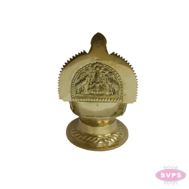 Brass Gaja Lakshmi Deepam / Vilakku – 5.5 Inch Traditional Goddess Lakshmi Oil Lamp