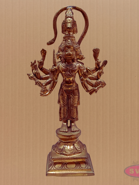 Panchaloha Panchamukha Hanuman Statue – Handcrafted Five-Faced Hanuman Idol”
