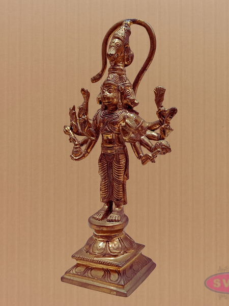 Panchaloha Panchamukha Hanuman Statue – Handcrafted Five-Faced Hanuman Idol”