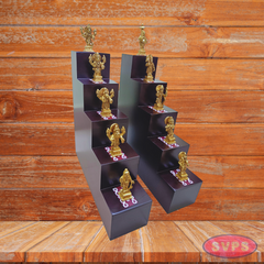 Wooden 5 Lamp Stand With Brass Dasavatharam Idol