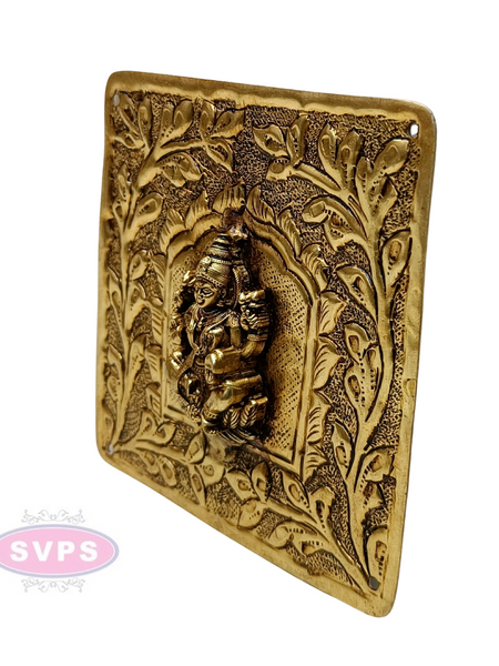 Brass Antique Finish Light Weight Ashtalakshmi Wall Hanging or Door Decor