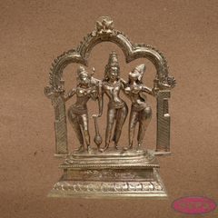 Panchalogham Perumal Sridevi Bhoodevi Idol – Antique Finish Home Décor