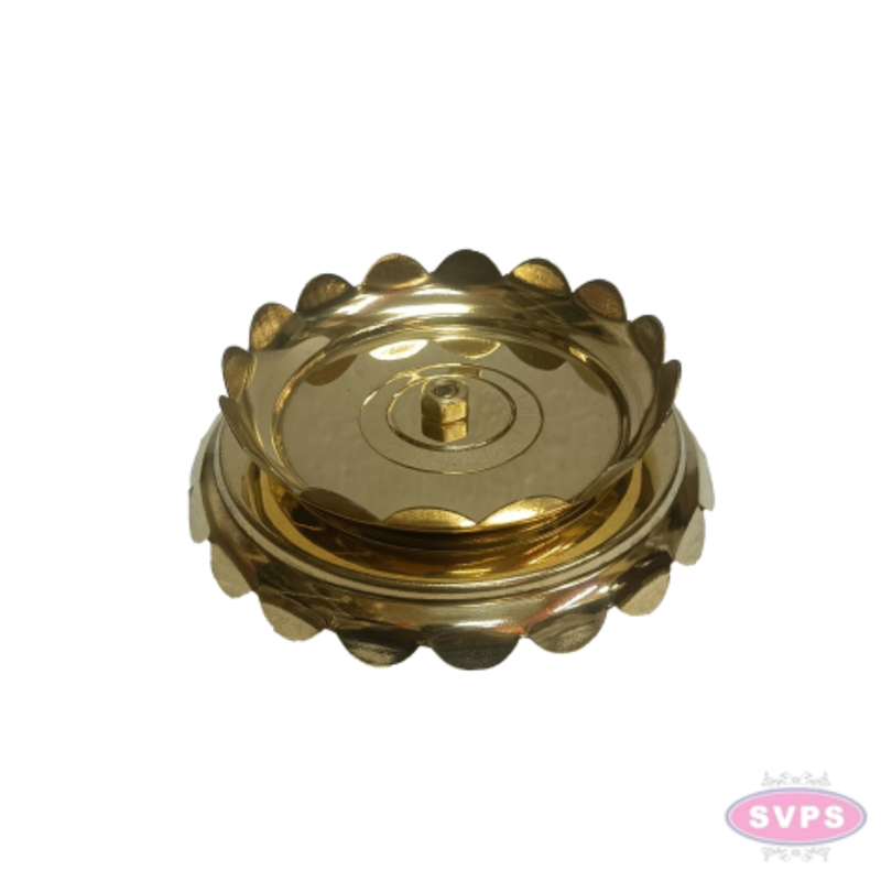 Brass Peacock Lotus Kolam Stand | Decorative Brass Lotus Stand for Pooja Room, Home Temple & Office | 5 Inch