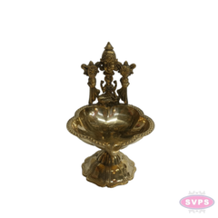 Brass Balaji Diya with Lakshmi | Traditional Pooja Oil Lamp | Lord Venkateswara & Goddess Lakshmi Deepam for Home Temple