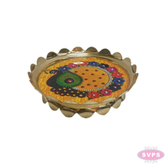Brass Peacock Lotus Stand | Decorative Brass Lotus Stand for Pooja Room, Home Temple & Office | 5 Inch