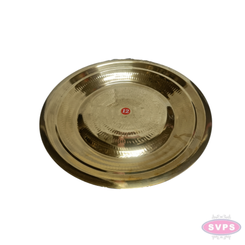 Brass Thambalam Plate – Traditional Round Brass Plate for Pooja, Aarti & Religious Ceremonies