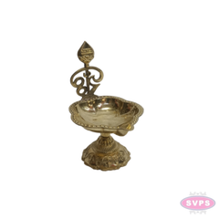 Brass Om Vel Deepam | Traditional Pooja Oil Lamp | Lord Murugan Vel Design | Brass Vilakku for Home Temple, Pooja & Festivals