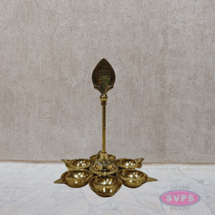 Brass Om Vilakku – 6 Face Aarti Deepam