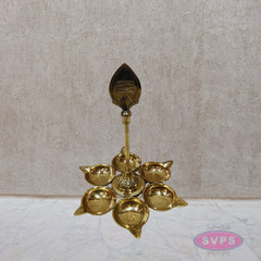 Brass Om Vilakku – 6 Face Aarti Deepam