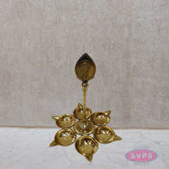 Brass Om Vilakku – 6 Face Aarti Deepam