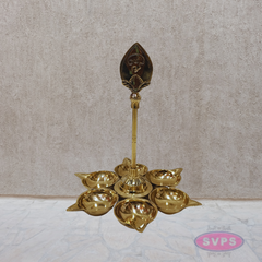 Brass Om Vilakku – 6 Face Aarti Deepam