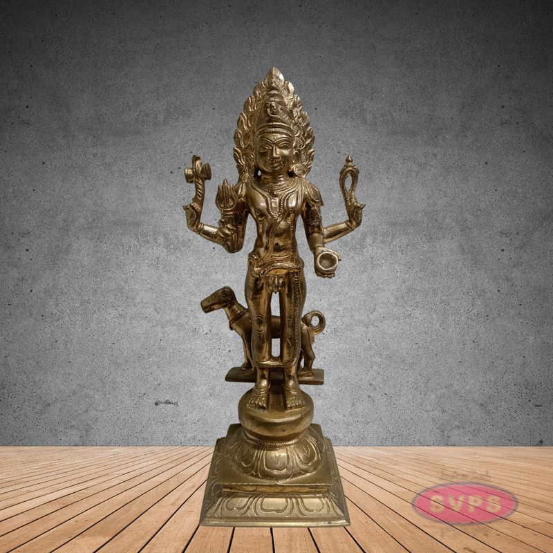 Panchaloha Kala Bhairava Idol – Sacred Kaal Bhairav Murti for Pooja & Protection