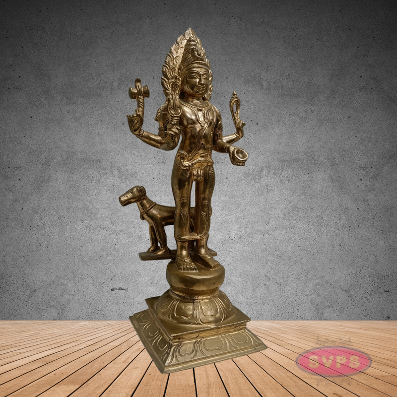 Panchaloha Kala Bhairava Idol – Sacred Kaal Bhairav Murti for Pooja & Protection