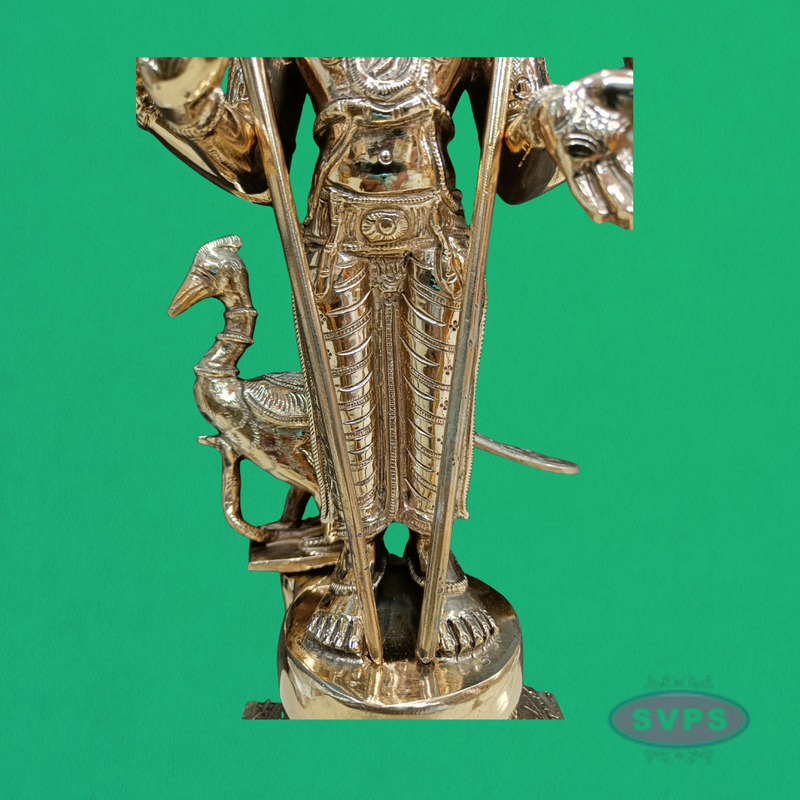 Panchaloham Lord Murugan Idol with Vel & Seval Kodi