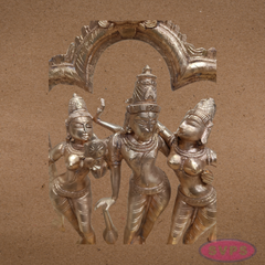 Panchalogham Perumal Sridevi Bhoodevi Idol – Antique Finish Home Décor