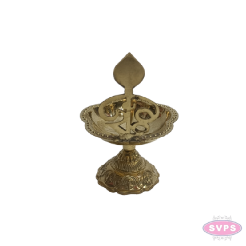 Brass Om Vel Deepam | Traditional Pooja Oil Lamp | Lord Murugan Vel Design | Brass Vilakku for Home Temple, Pooja & Festivals