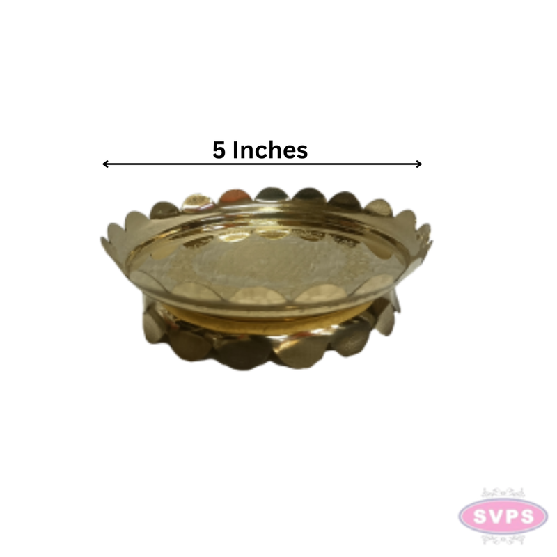 Brass Peacock Lotus Kolam Stand | Decorative Brass Lotus Stand for Pooja Room, Home Temple & Office | 5 Inch