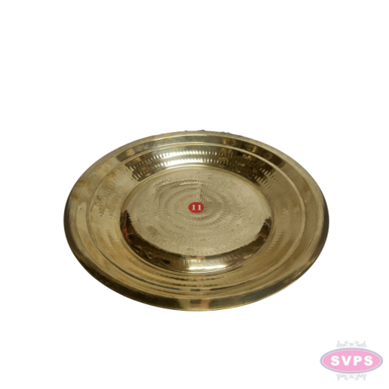 Brass Thambalam Plate – Traditional Round Brass Plate for Pooja, Aarti & Religious Ceremonies