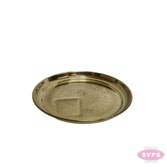 Brass Pooja Plate – Traditional Round Puja Thali for Daily Worship, Aarti & Offerings