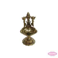 Brass Balaji Diya with Lakshmi | Traditional Pooja Oil Lamp | Lord Venkateswara & Goddess Lakshmi Deepam for Home Temple