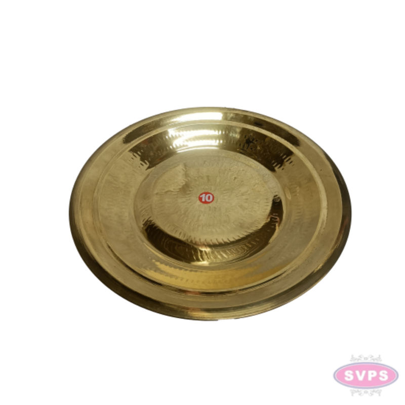 Brass Thambalam Plate – Traditional Round Brass Plate for Pooja, Aarti & Religious Ceremonies