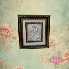 999 Silver Ganesha Photo Frame