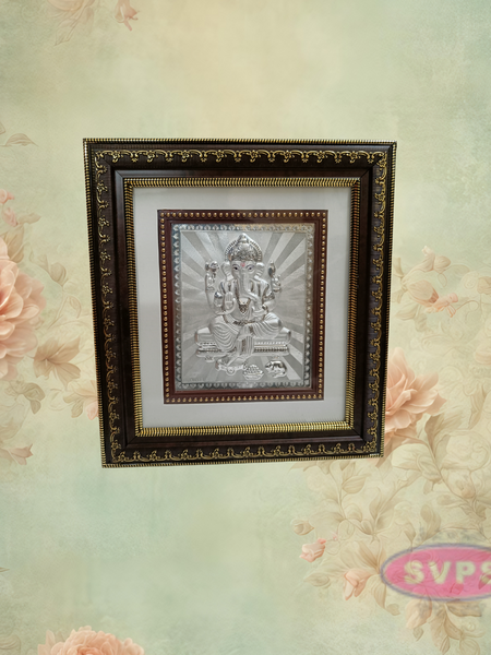 999 Silver Ganesha Photo Frame