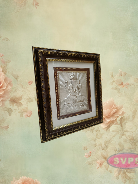 999 Silver Ganesha Photo Frame