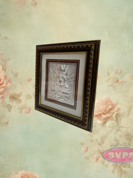 999 Silver Ganesha Photo Frame