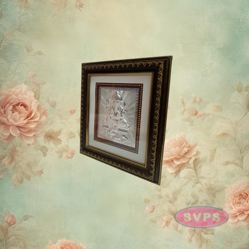 999 Silver Ganesha Photo Frame