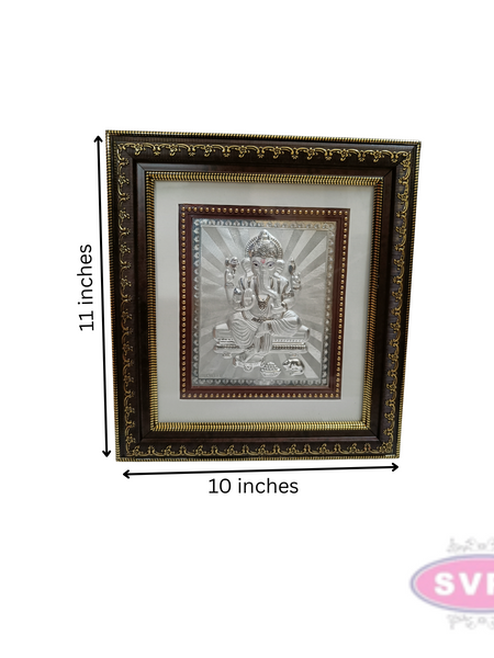 999 Silver Ganesha Photo Frame