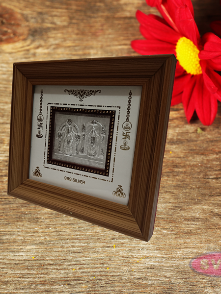 999 Silver Sri Balaji Padmavathi Wooden Frame