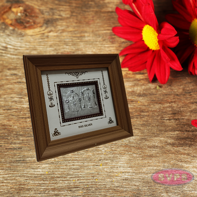 999 Silver Sri Balaji Padmavathi Wooden Frame