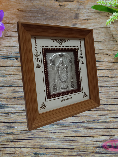999 Silver Tirupathi Balaji  Wooden Frame