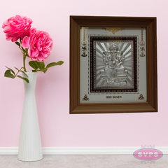 999 Silver Sri Ganesh  Wooden Frame