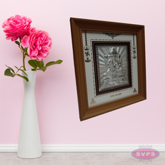 999 Silver Sri Ganesh  Wooden Frame